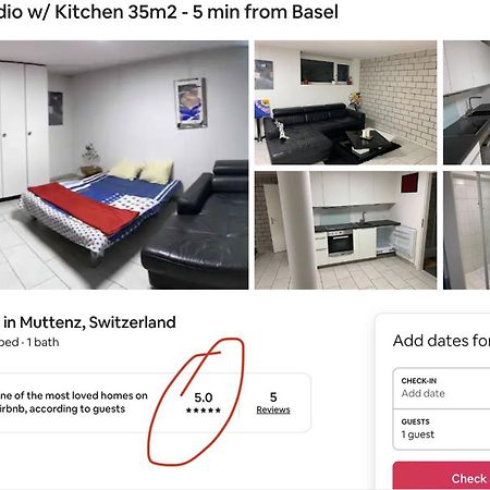 Basel - 5 Mins Away - Modern Basement Studio With Kitchen 35M2 In Muttenz Extérieur photo